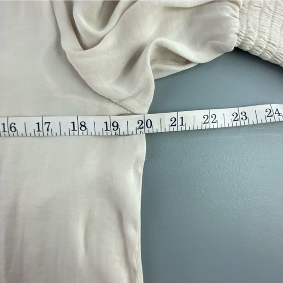 Maison D’Amelie Paris Champagne Cream Smocked Puff Sleeve Blouse Women’s Medium - Picture 8 of 12